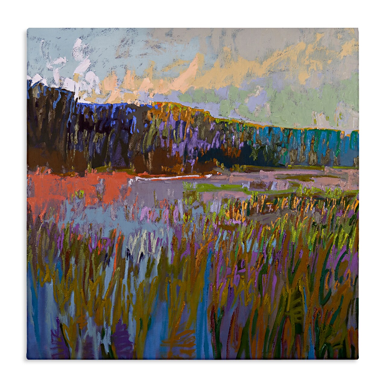 Stupell Industries Streaked Abstract Landscape Canvas Wall Art Design by Jane Schmidt